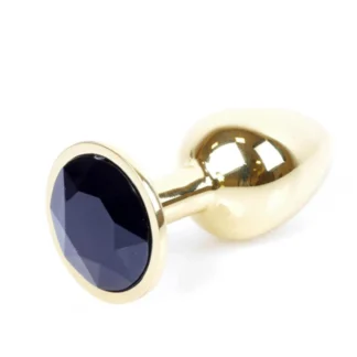 Plug-Jewellery Gold PLUG- Black Crystal Base