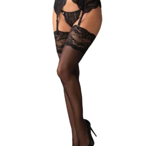 Lingerie-810-STO-1 Black Stockings L/XL