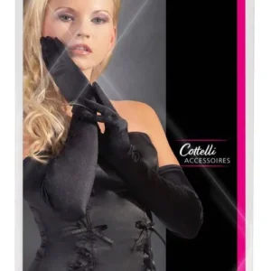 Cottelli ACCESSOIRES Black Gloves S-L Stretch Satin