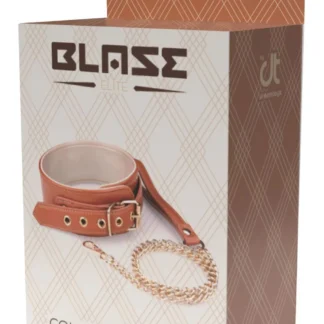 Blaze Elite Collar and Chain Cognac Vegan Leather