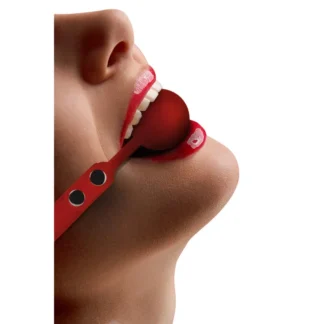 Ouch! Silicone Ball Gag Red Adjustable Fit