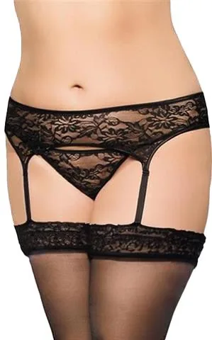 SoftLine Collection Garterbelt 3316 — Black Garter Belt Plus Size 3XL