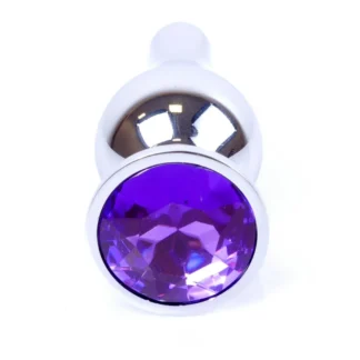 Plug-Jewellery Silver Butt Plug - Purple