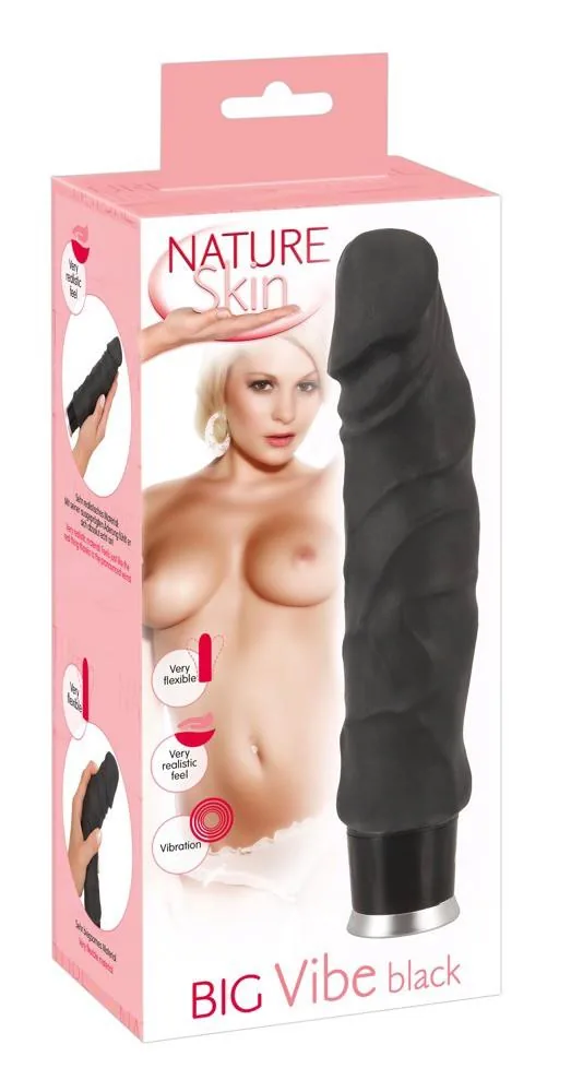 Nature Skin Big Vibe Black — Realistic Flexible Vibrator