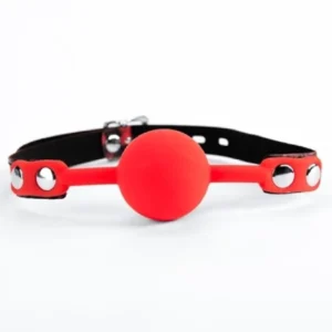 Red Leopard Print Silicone Ball Gag