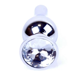 Plug-Jewellery Silver Butt Plug - Clear