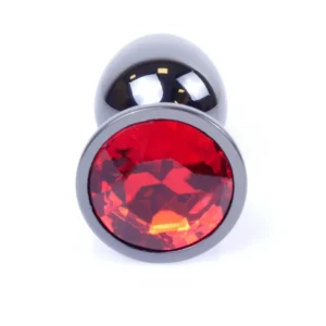 Plug-Jewellery Dark Silver Plug - Red