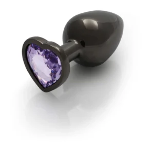 Heart Gem Butt Plug - Large, Smooth Metal Finish