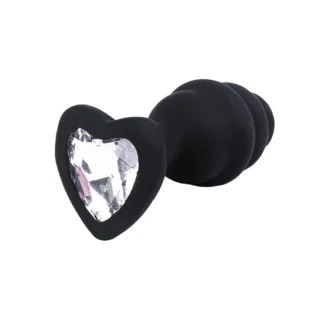 Butt Plug Black Ribbed Small