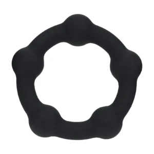 Levelz by Shots Beaded Silicone Cock Ring, Black, 35 mm Diameter