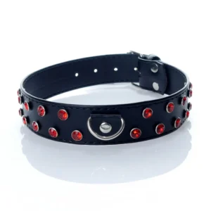 Fetish B - Series - Collar 3 cm. Red crystals