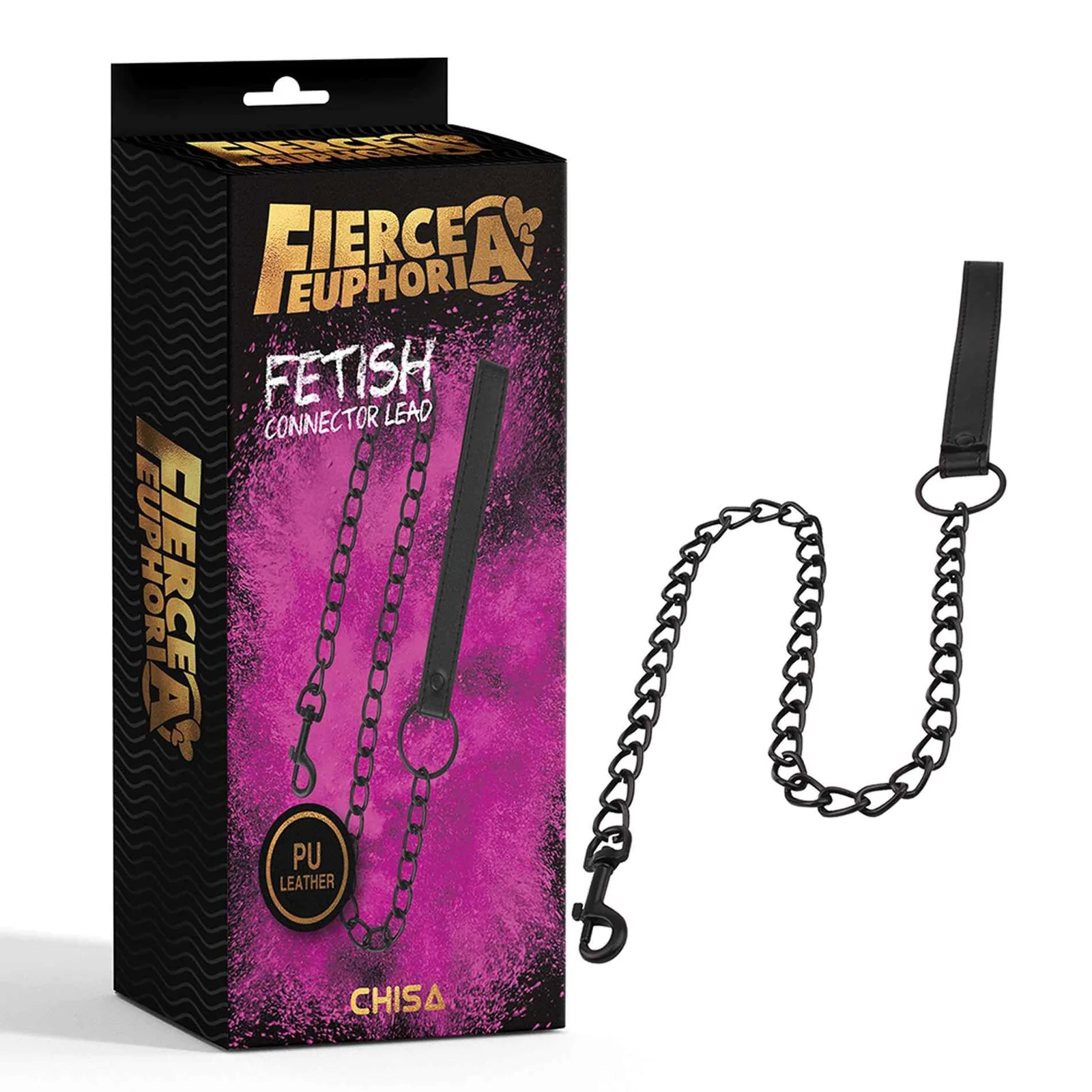 Fierce Euphoria Fetish Connector Lead — BDSM Leash in PU and Metal