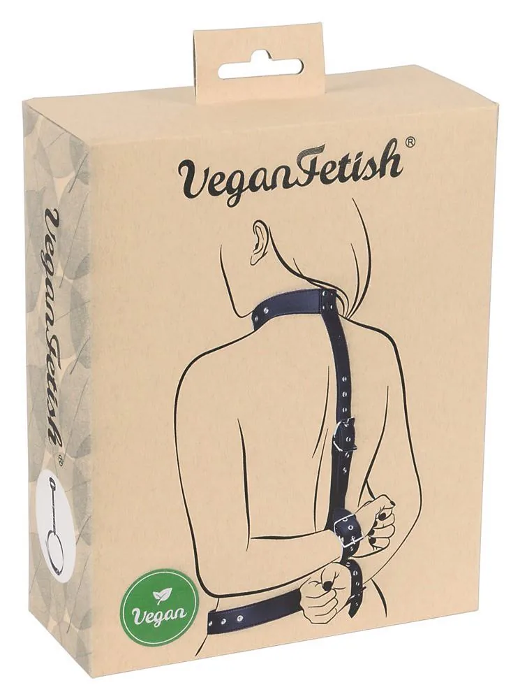 Vegan Fetish Neck-Wrist Restraint — Vegan Bondage Restraint Set for Neck, Wrists and Waist