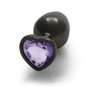 Ouch! Heart Gem Medium — Aluminum Anal Plug with Decorative Base