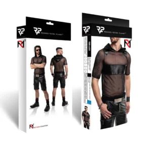 Regnes Fetish Planet RMIvo001 — Transparent Stretch Hooded T-Shirt, XXL