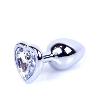 MyLove Toys - Jewellery Silver Heart Plug - Clear