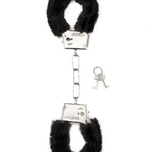 ShotsToys Furry Handcuffs - Black Curved