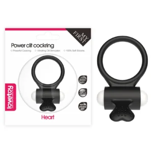 Lovetoy Power Clit Silicone Cockring Black 7cm/4cm Battery