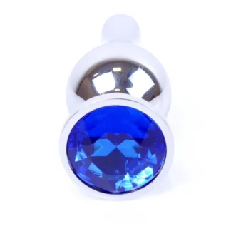MyLove Toys - Jewellery Silver BUTT PLUG- Dark Blue