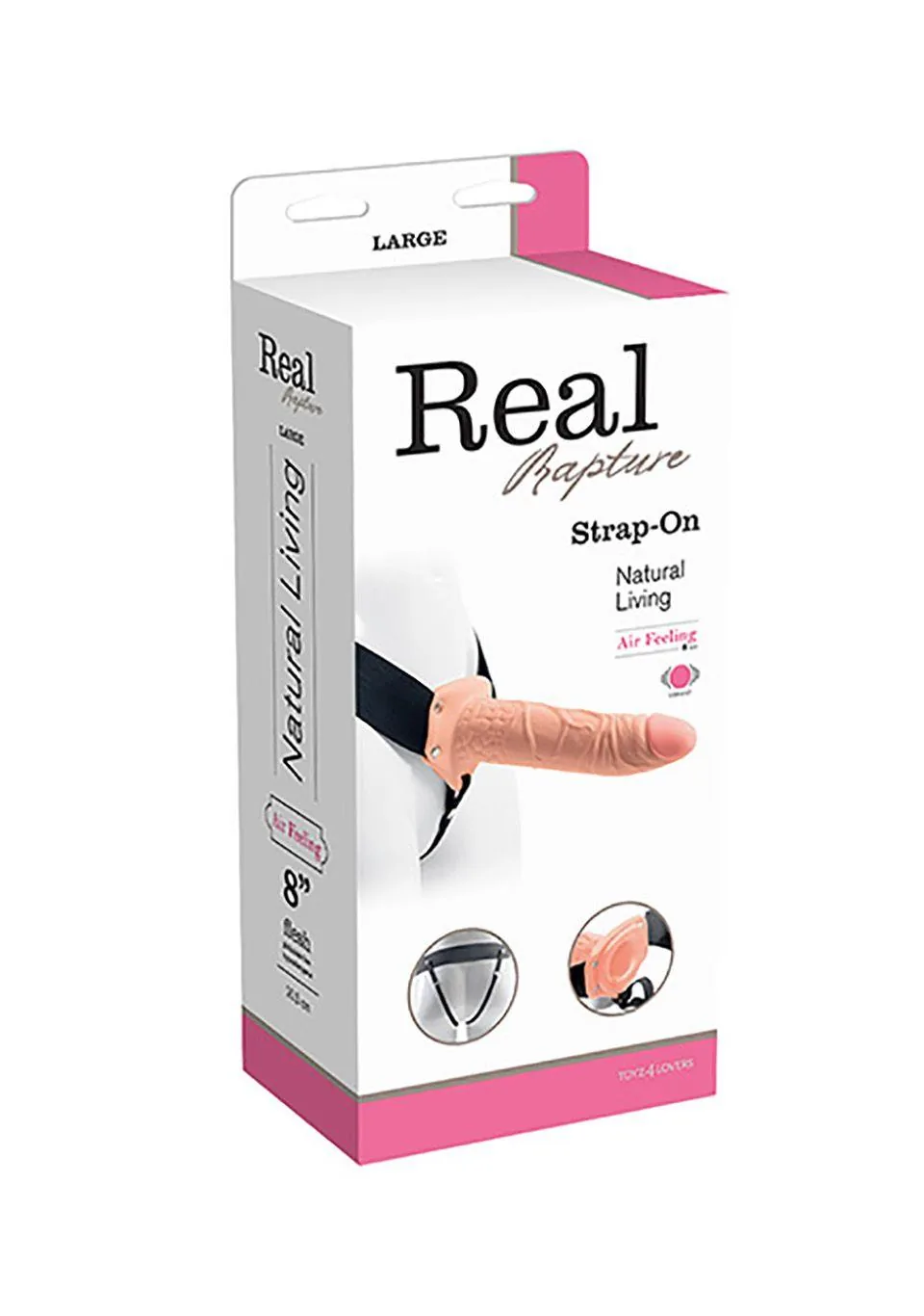 Real Rapture CAVO REAL RAPTURE 8 FLESH Vibrating Strap-On Dildo