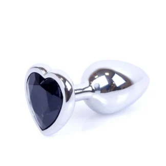 MyLove Toys - Silver Jewellery Heart PLUG- Black