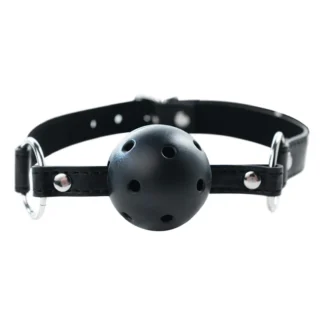 Black Breathable Ball Gag with Adjustable Strap