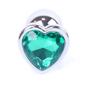 Plug-Jewellery Silver Heart PLUG- Green