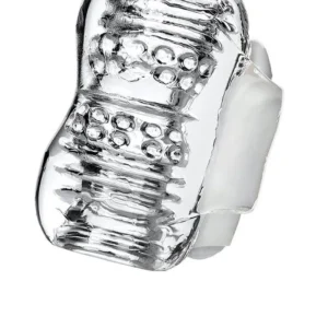 Lingam Khani, Vibrating Masturbator, TPE, Transparent, 9 cm