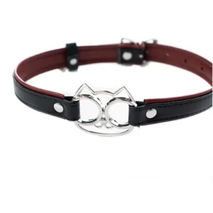 Adjustable Collar with Cat Motif
