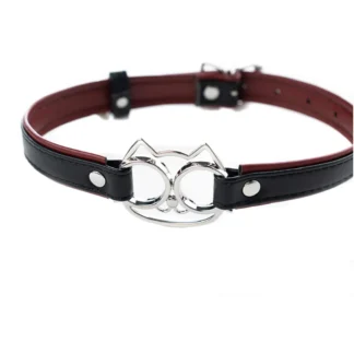 Adjustable Collar with Cat Motif