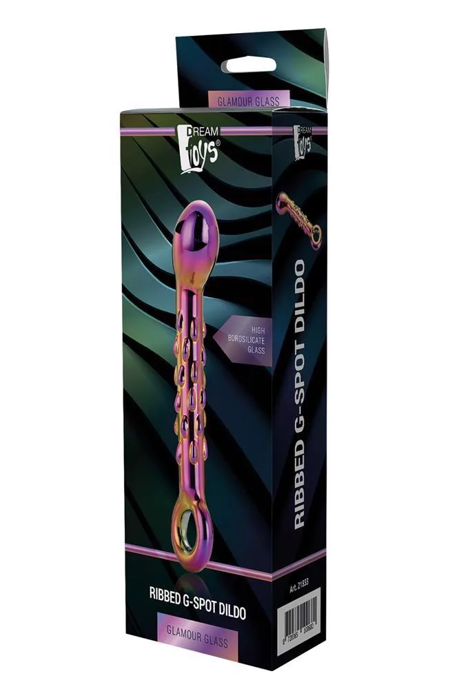 Glamour Glass Ribbed G-Spot Dildo