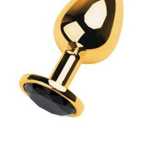 Metal by TOYFA Gold Anal Plug with Pink Crystal
