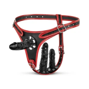 EasyToys Fetish Collection — Triple Strap-On Harness with Three Slots