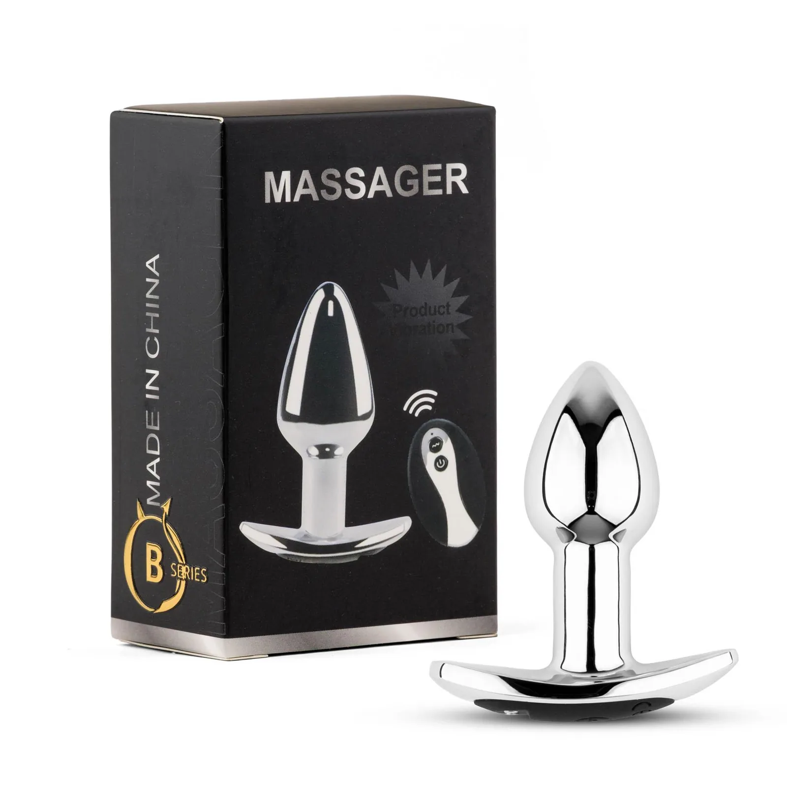 Metal Butt Plug S Vibrator USB - Remote Control - Image 2