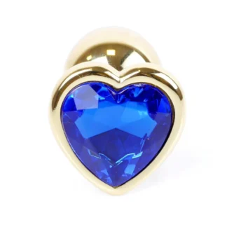 MyLove Toys - Jewellery Gold Heart Plug - Dark Blue