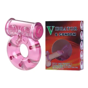 Baile Vibrating Butterfly — vibrating cock ring with condom, pink