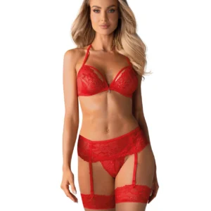 Obsessive Lingerie-838-SEG-3 3-Piece Lingerie Set, L/XL