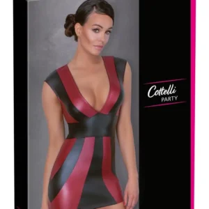 Cottelli PARTY Red/Black S — Short Striped Dress