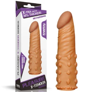 Add 2" Pleasure X Tender Penis Sleeve Brown
