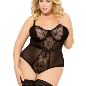 SoftLine Collection Amelia — Black Bodysuit, Size XL