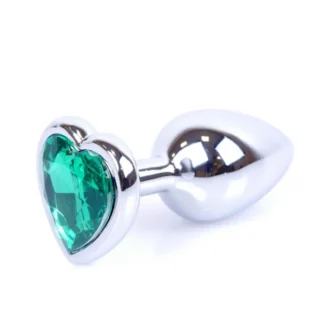 MyLove Toys - Jewellery Silver Heart Plug - Green