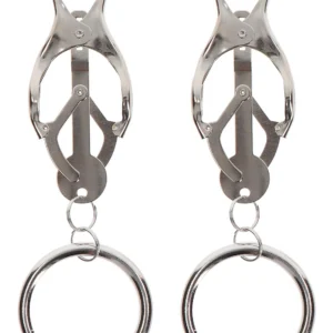 Butterfly Clamps With Ring Silver