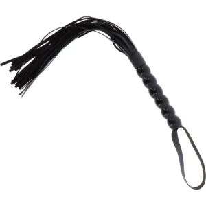 Long Beaded Flogger Whip Black
