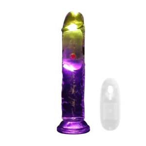 RealRock LED Vibrating Straight Cock — Realistic Vibrator, 20 cm