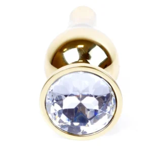 Plug-Jewellery Gold BUTT PLUG- Clear
