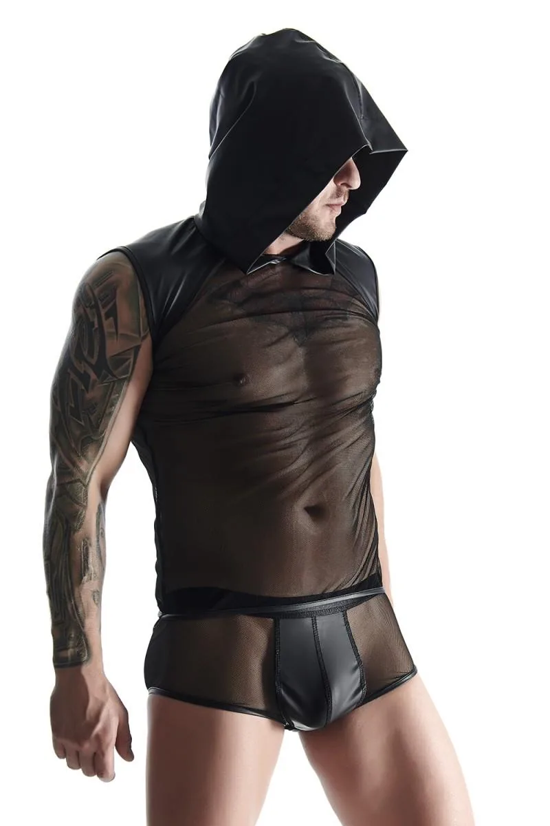 Regnes Fetish Planet Men's Sleeveless Hooded T-Shirt, Size M