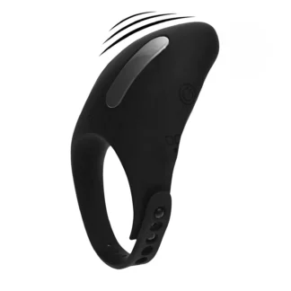 Adjustable Vibrating Silicone Cockring - Black
