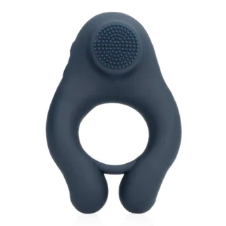 Vibrating Cockring with Clitoral Stimulation - Indigo Blue