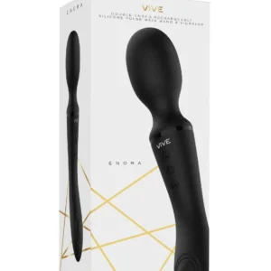 ShotsToys Enora — Rechargeable Dual-Ended Wand Vibrator, Black
