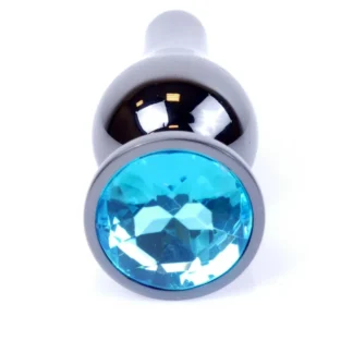 MyLove Toys - Jewellery Dark Silver BUTT PLUG- Light Blue